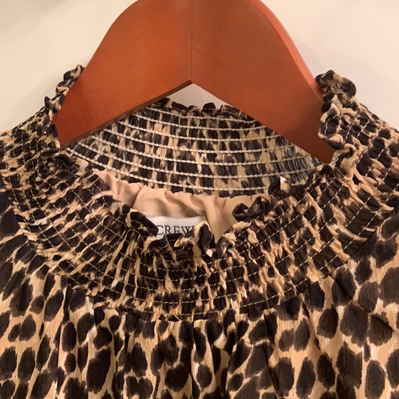 J. Crew smocked neck animal print shirt - Picture 2 of 8